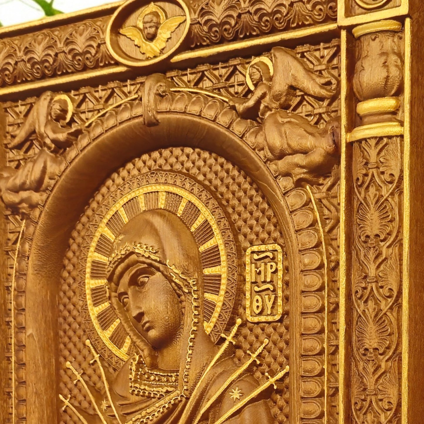 Παναγία Επτάσπαθη Ξυλόγλυπτη Εικόνα.