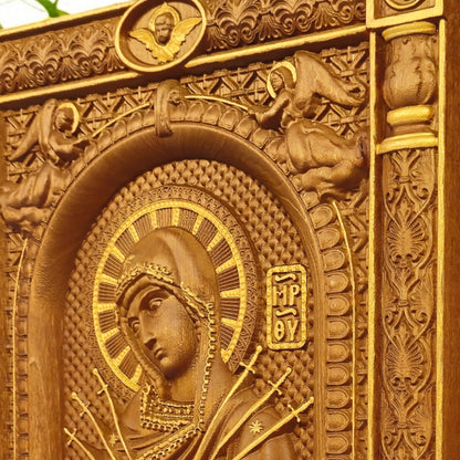 Παναγία Επτάσπαθη Ξυλόγλυπτη Εικόνα.