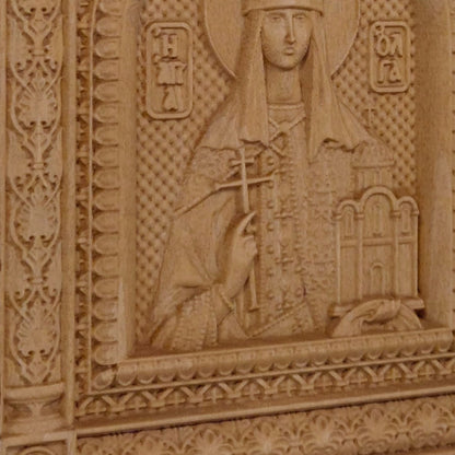 Αγία Όλγα Ξυλόγλυπτη Εικόνα.