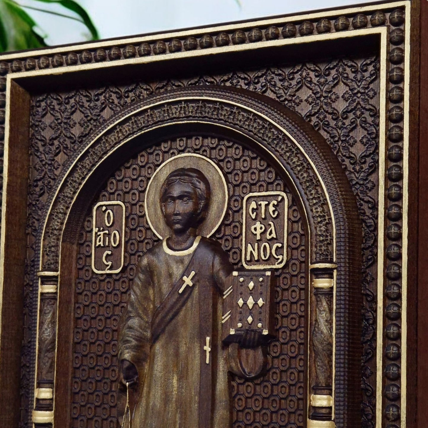 Άγιος Στέφανος Ξυλόγλυπτη Εικόνα.
