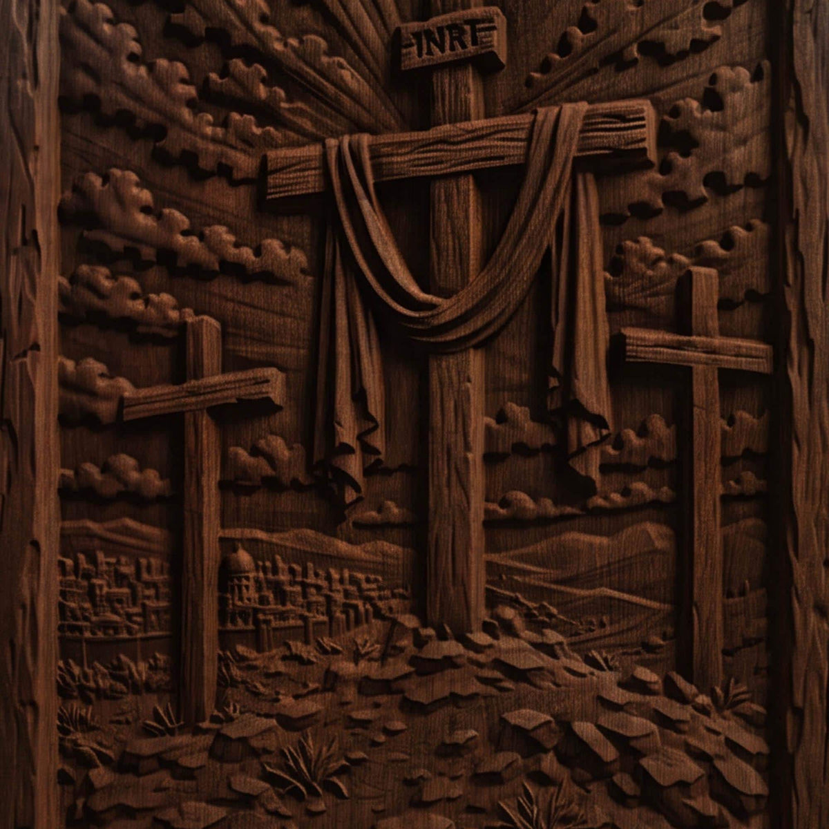 Jesus Christ Ultimate Sacrifice Wooden Carved Handmade Christian Icon  Byzantine Greek Orthodox Home Art Decor Cretan Holy Carvings