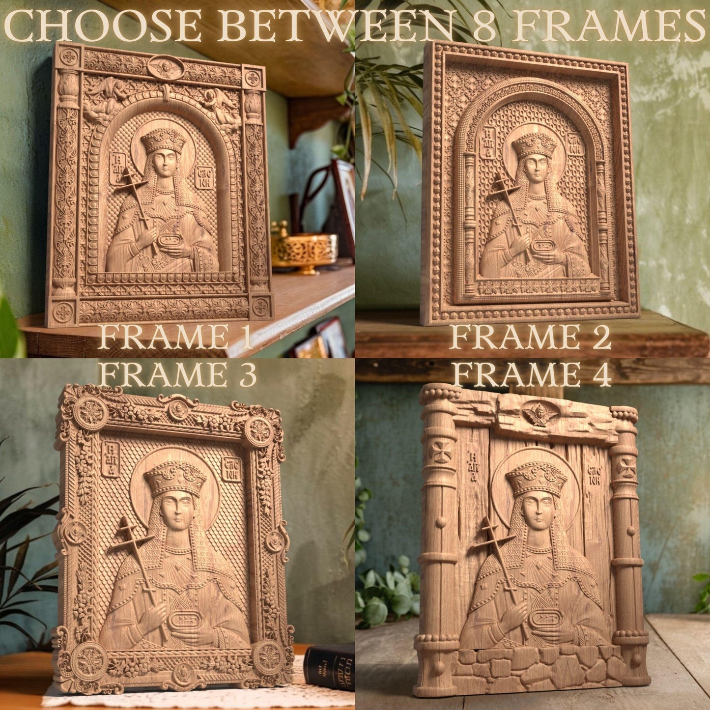 Αγία Ελένη Ξυλόγλυπτη Εικόνα.
