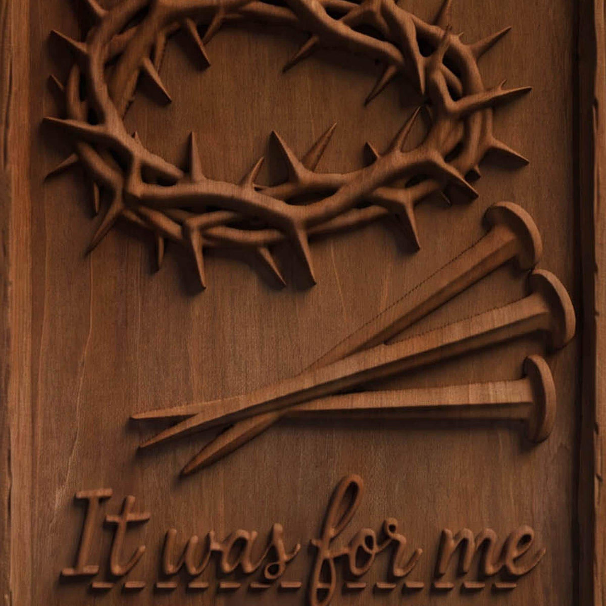 Jesus Christ - It Was for Me Wooden Carved Handmade Christian Icon  Byzantine Greek Orthodox Home Decor Cretan Holy Carvings