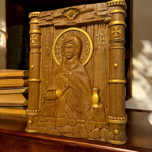 Αγία Αναστασία Ξυλόγλυπτη Εικόνα.