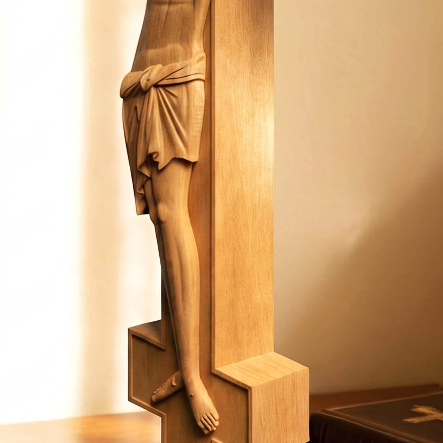 Hand Carved Cross No 4 | Wood Byzantine Greek Christian Wall Art Cretan Holy Carvings