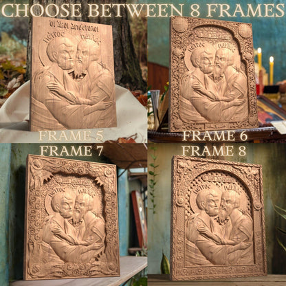 Απόστολοι Πέτρος και Παύλος Ξυλόγλυπτη Εικόνα.