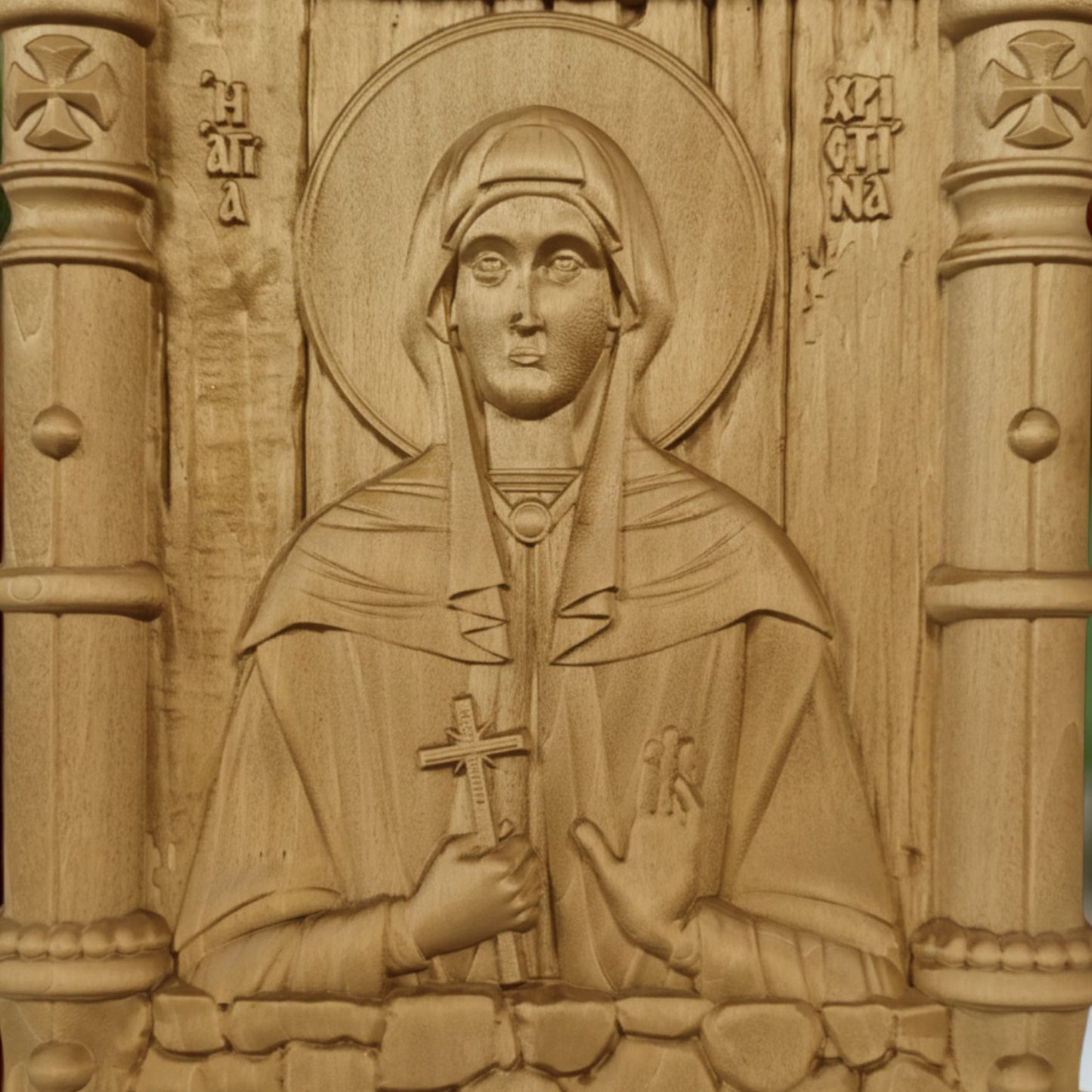 Αγία Χριστίνα Ξυλόγλυπτη Εικόνα.