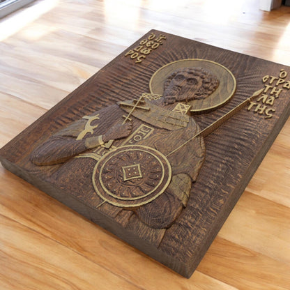 Άγιος Θεόδωρος ο Στρατηλάτης Ξυλόγλυπτη Εικόνα.