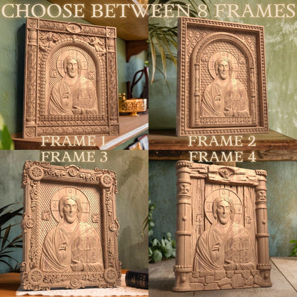 Ιησούς Χριστός Παντοκράτωρ του Σινά Ξυλόγλυπτη Εικόνα.
