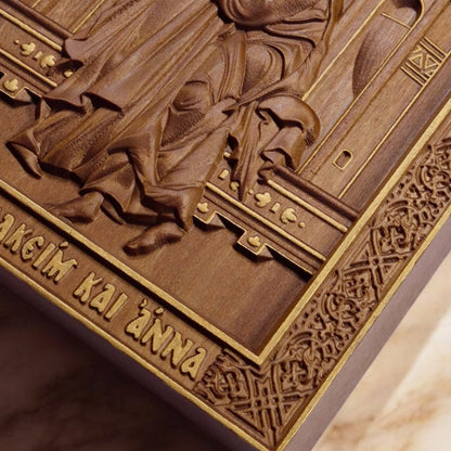 Άγιοι Ιωακείμ και Άννα Ξυλόγλυπτη Εικόνα.