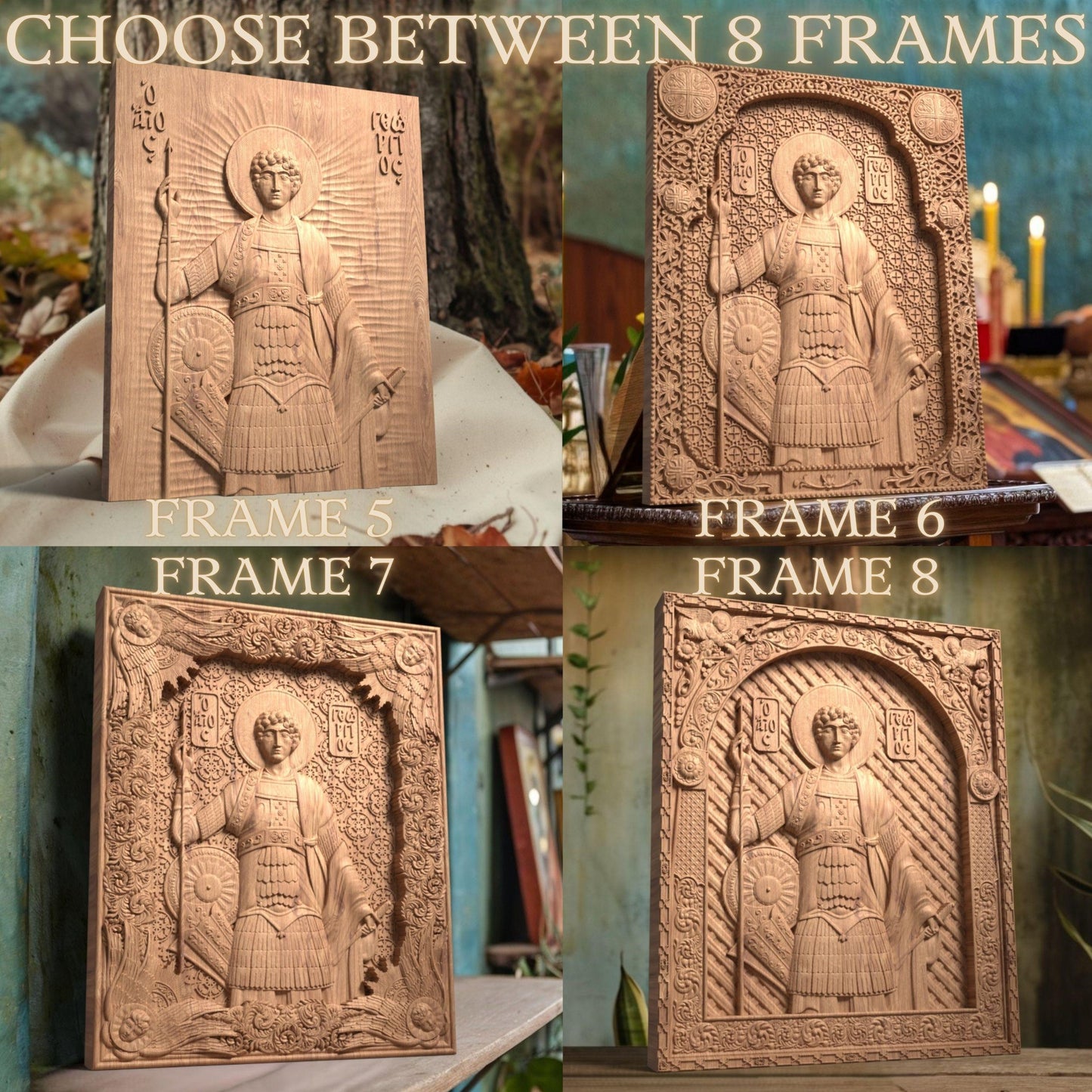 Άγιος Γεώργιος Ξυλόγλυπτη Εικόνα.
