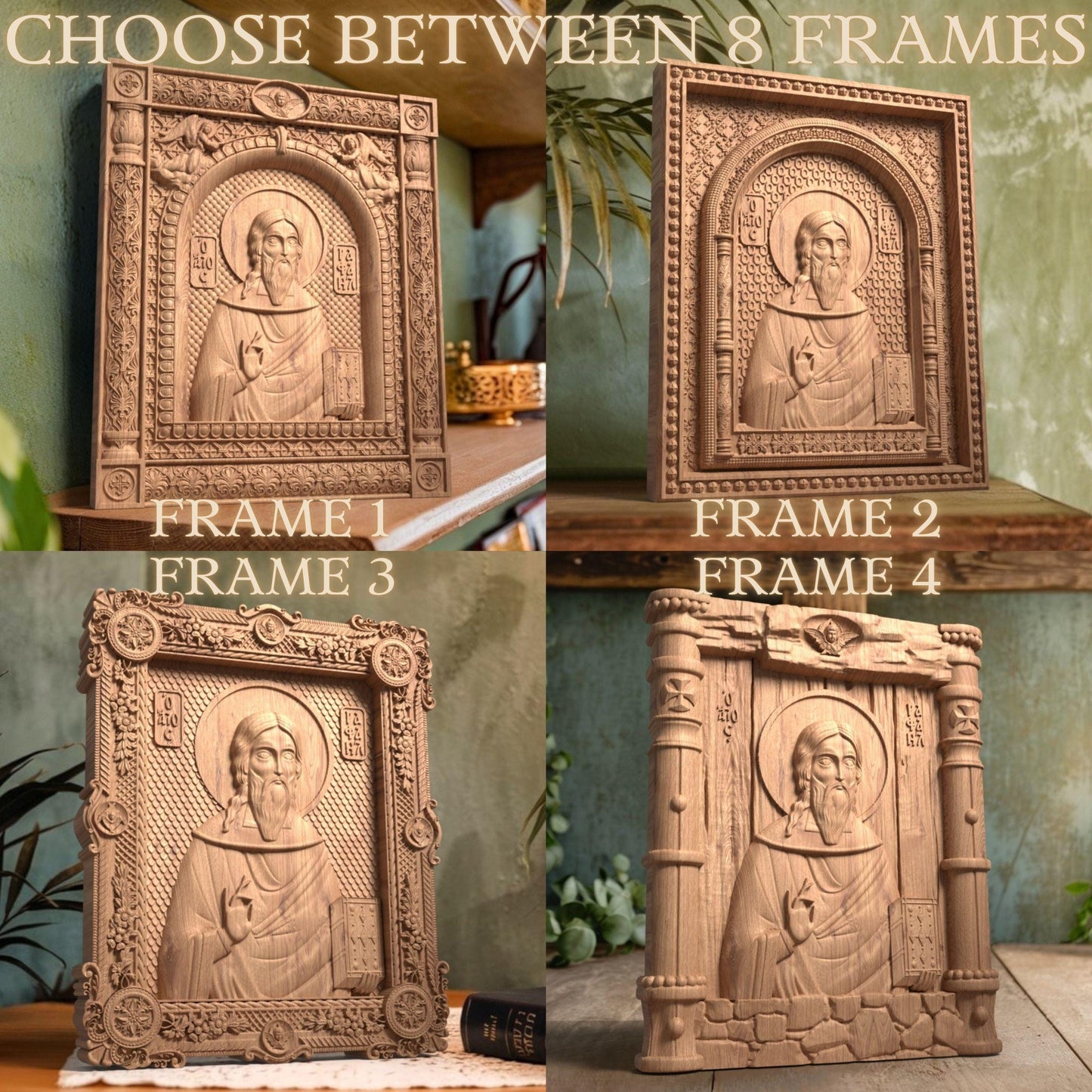 Άγιος Ραφαήλ Ξυλόγλυπτη Εικόνα.