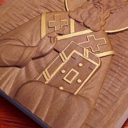 Άγιος Αθανάσιος Αλεξανδρείας Ξυλόγλυπτη Εικόνα.