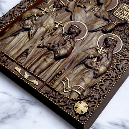 Αγίες Σοφία, Πίστη, Ελπίδα και Αγάπη Ξυλόγλυπτη Εικόνα.