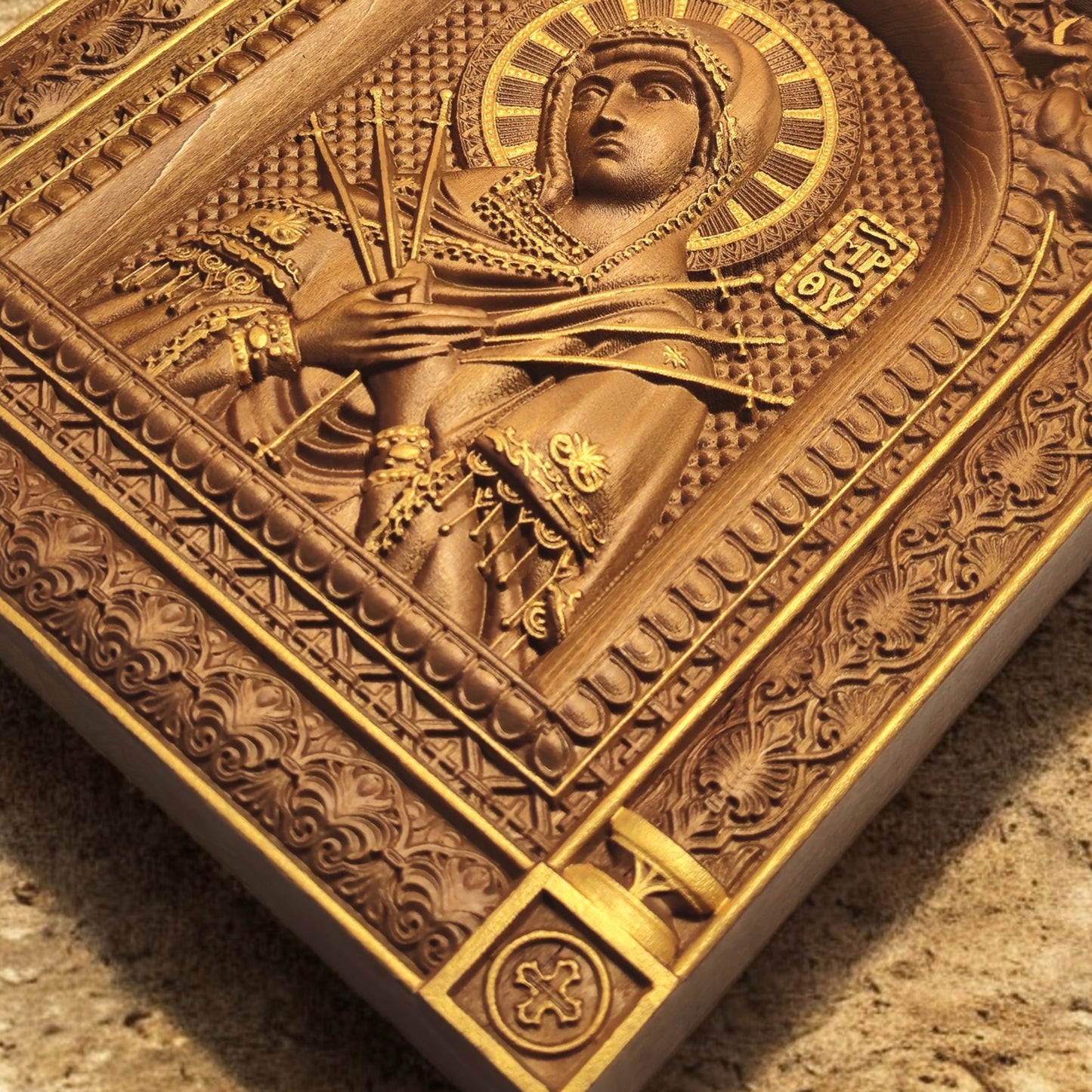 Παναγία Επτάσπαθη Ξυλόγλυπτη Εικόνα.