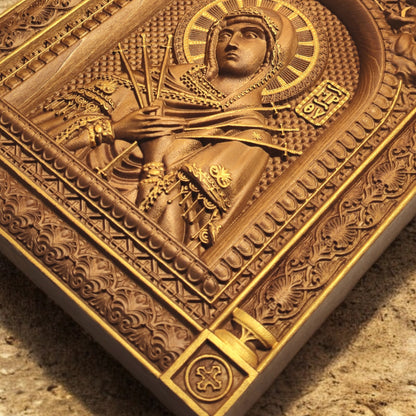 Παναγία Επτάσπαθη Ξυλόγλυπτη Εικόνα.