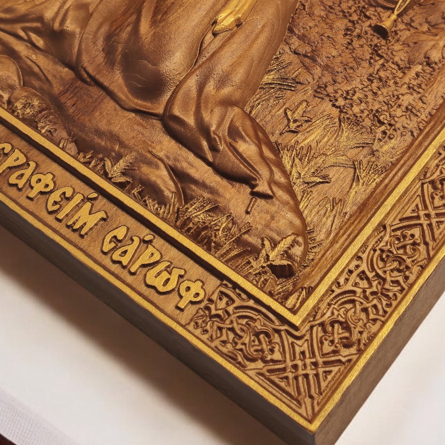 Άγιος Σεραφείμ του Σάρωφ Ξυλόγλυπτη Εικόνα.