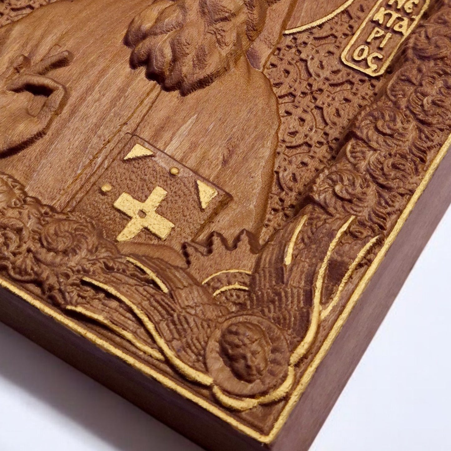 Άγιος Νεκτάριος Αιγίνης Ξυλόγλυπτη Εικόνα.