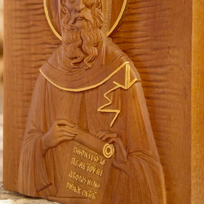 Άγιος Αντώνιος ο Μέγας Ξυλόγλυπτη Εικόνα.