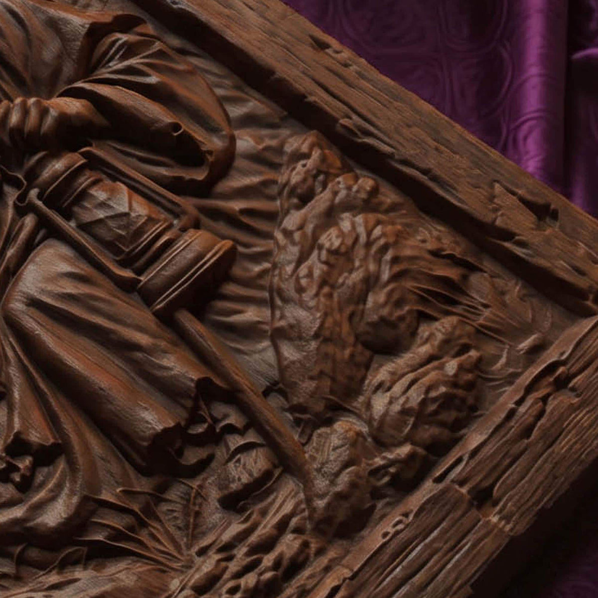 Jesus Christ the Shepherd Wooden Carved Handmade Christian Icon  Byzantine Greek Orthodox Home Decor Cretan Holy Carvings