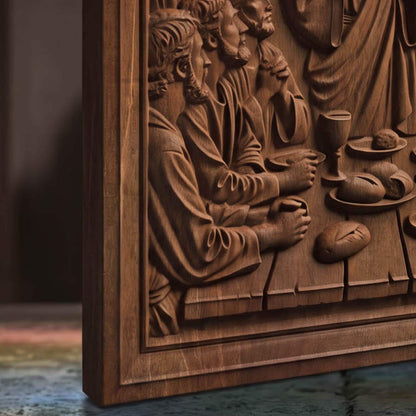 Jesus Christ Blesses the Bread Wooden Carved Handmade Christian Icon  Byzantine Greek Orthodox Home Decor Cretan Holy Carvings