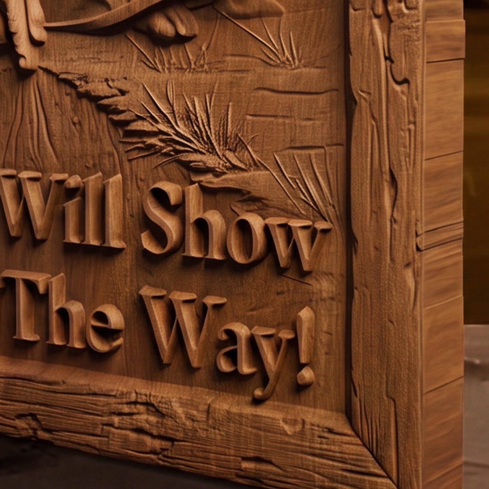 God Will Show You The Way Wooden Carved Handmade Christian Icon  Byzantine Greek Orthodox Home Art Decor Cretan Holy Carvings