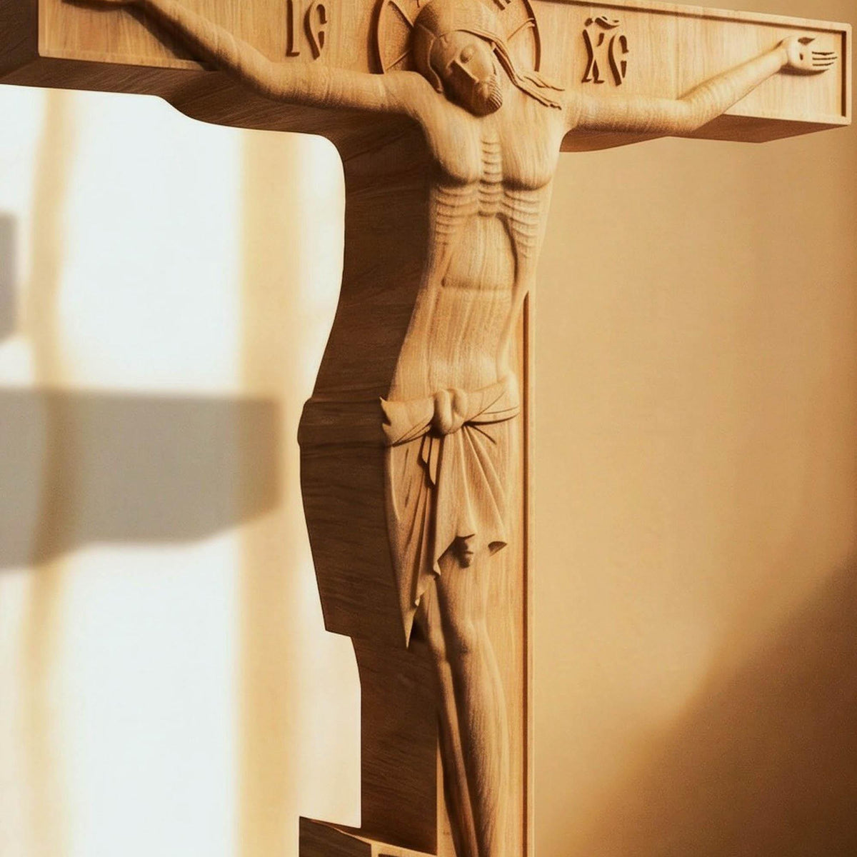 Hand Carved Cross No 4 | Wood Byzantine Greek Christian Wall Art Cretan Holy Carvings