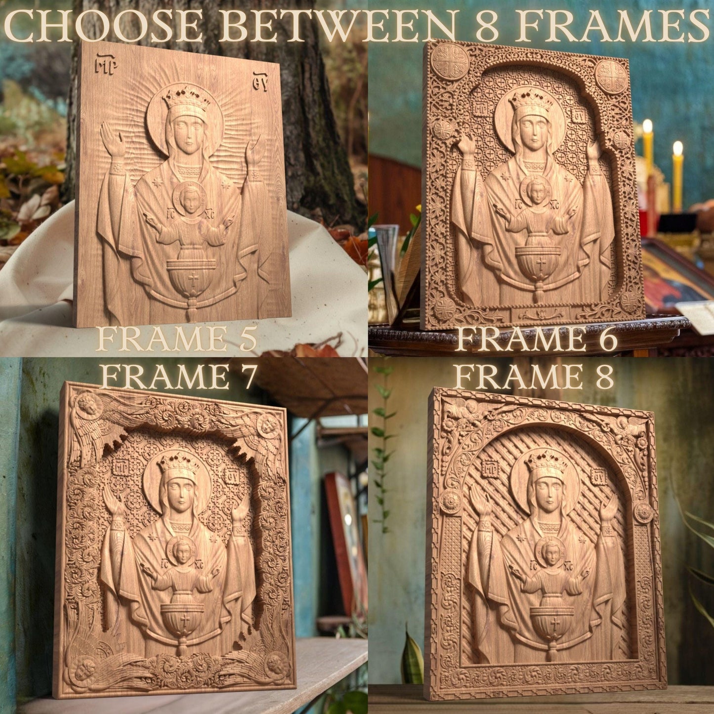 Παναγία Ζωοδόχος Πηγή Ξυλόγλυπτη Εικόνα.