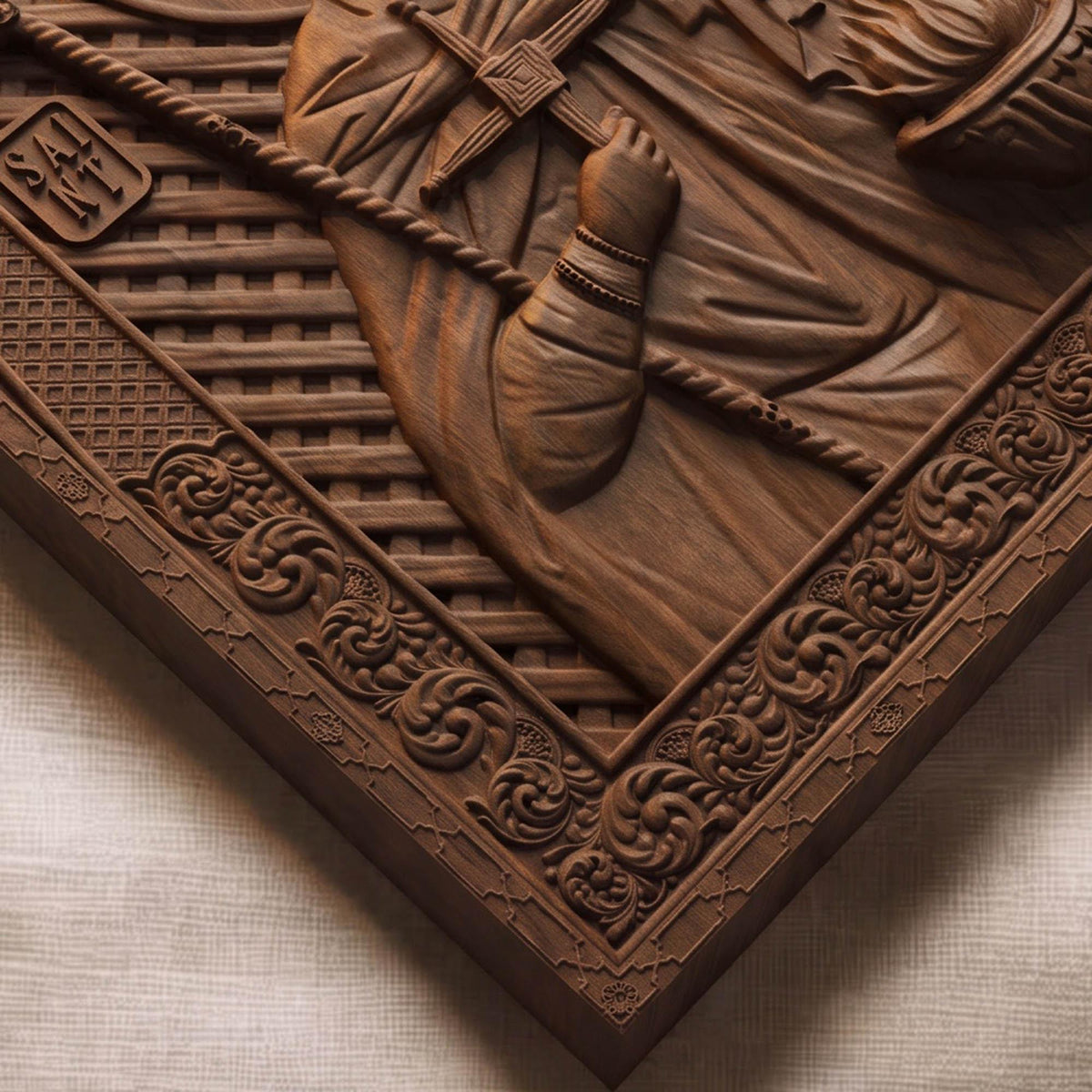 Saint Brigid Patron Saint of Poets Wooden Carved Handmade Christian Icon | Byzantine Greek Orthodox Home Art Decor