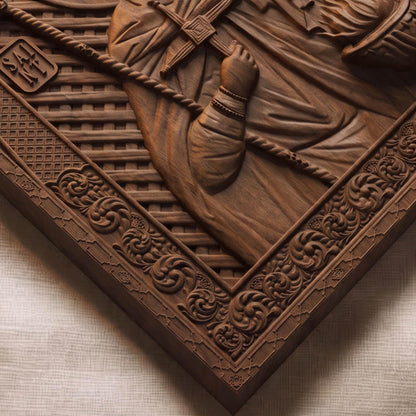 Saint Brigid Patron Saint of Poets Wooden Carved Handmade Christian Icon | Byzantine Greek Orthodox Home Art Decor