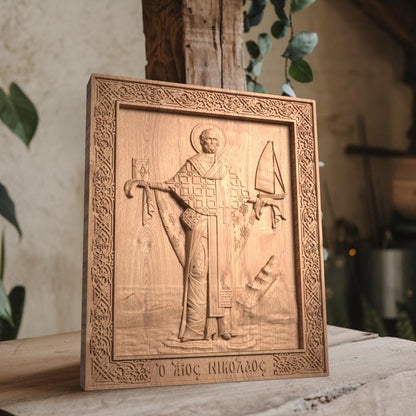Άγιος Νικόλαος Ξυλόγλυπτη Εικόνα.