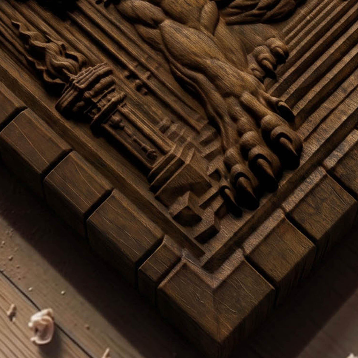 Cerberus at the Gates of Hades from Ancient Greek Mythology 3D Wooden Bas Relief Panel Art Sculptural Gift Idea Cretan Holy Carvings