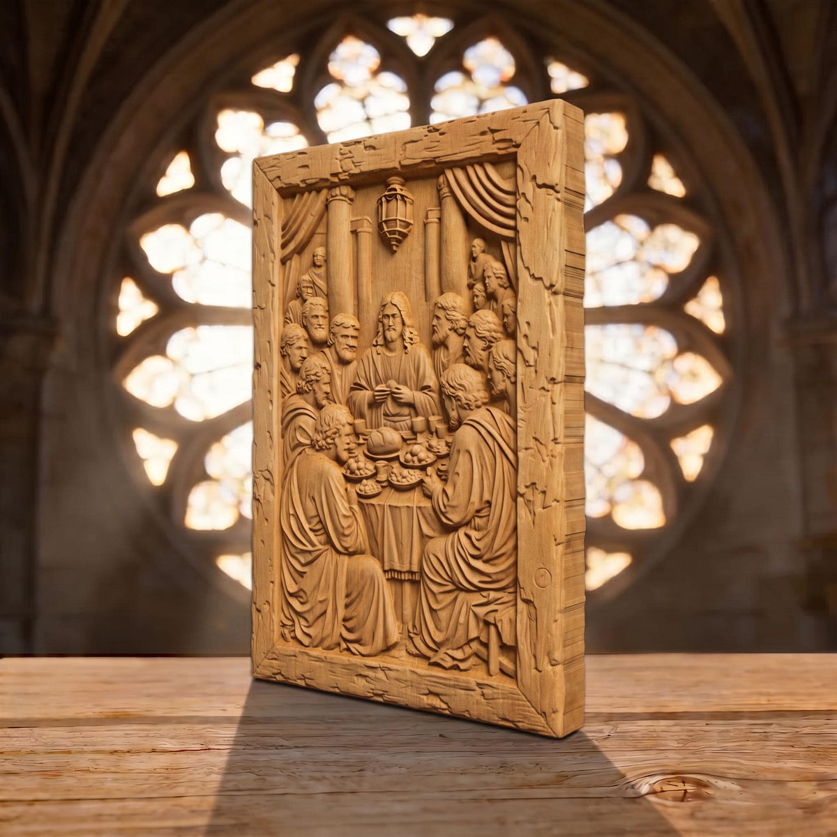 The Last Supper 2 Rustic Frame Wooden Carved Handmade Christian Icon  Byzantine Greek Orthodox Home Decor Cretan Holy Carvings