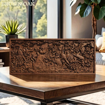 Birds of Paradise Wooden Bas Relief | Wood Panel Art | Sculptural Gift Idea