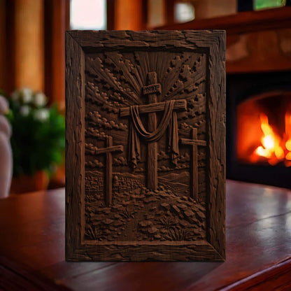 Jesus Christ Ultimate Sacrifice Wooden Carved Handmade Christian Icon  Byzantine Greek Orthodox Home Art Decor Cretan Holy Carvings