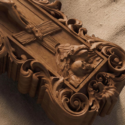 Hand Carved Cross No 11 | Wood Byzantine Greek Christian Wall Art Cretan Holy Carvings