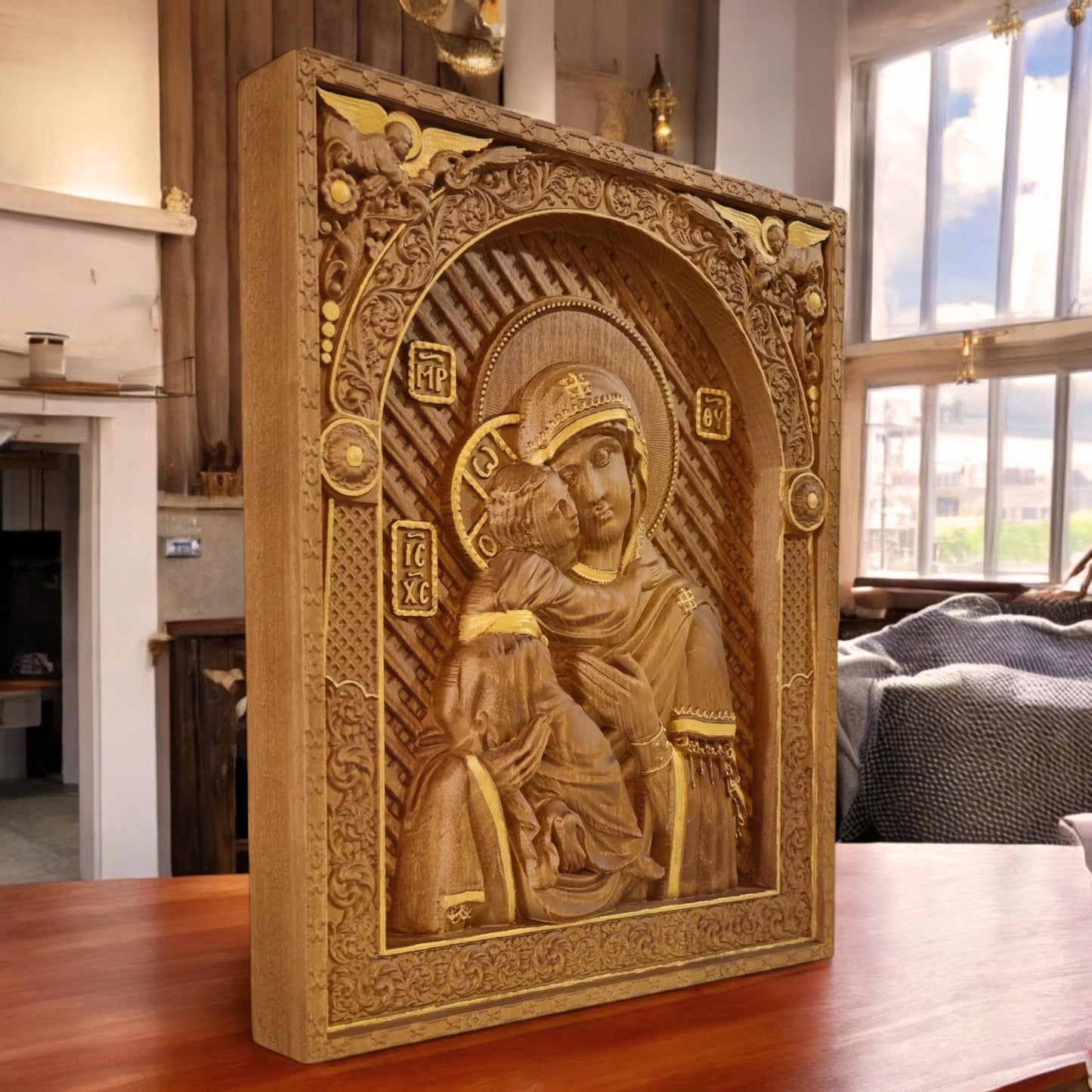 Παναγία Ξυλόγλυπτη Εικόνα.