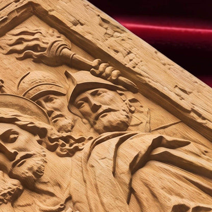 Judas Kiss Betraying Jesus Christ Wooden Carved Handmade Christian Icon  Byzantine Greek Orthodox Home Decor Cretan Holy Carvings