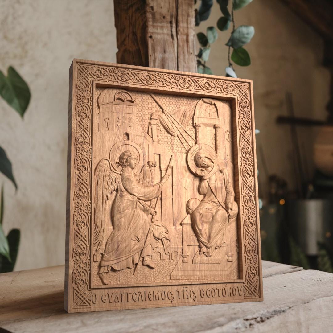 Ευαγγελισμός της Θεοτόκου Ξυλόγλυπτη Εικόνα.