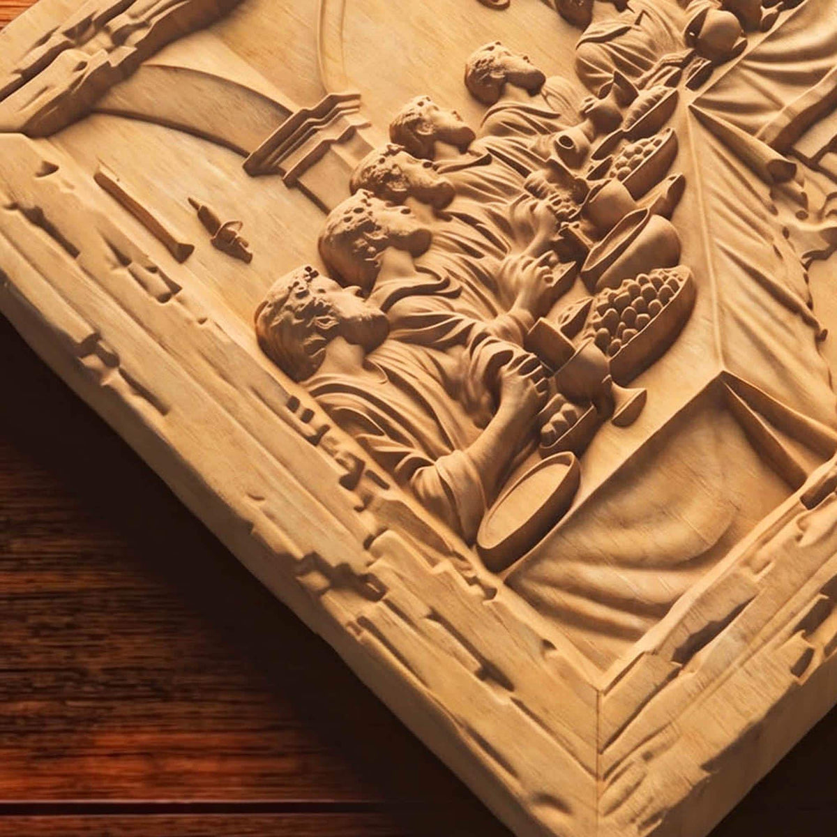 The Last Supper Rustic Frame Wooden Carved Handmade Christian Icon  Byzantine Greek Orthodox Home Decor Cretan Holy Carvings