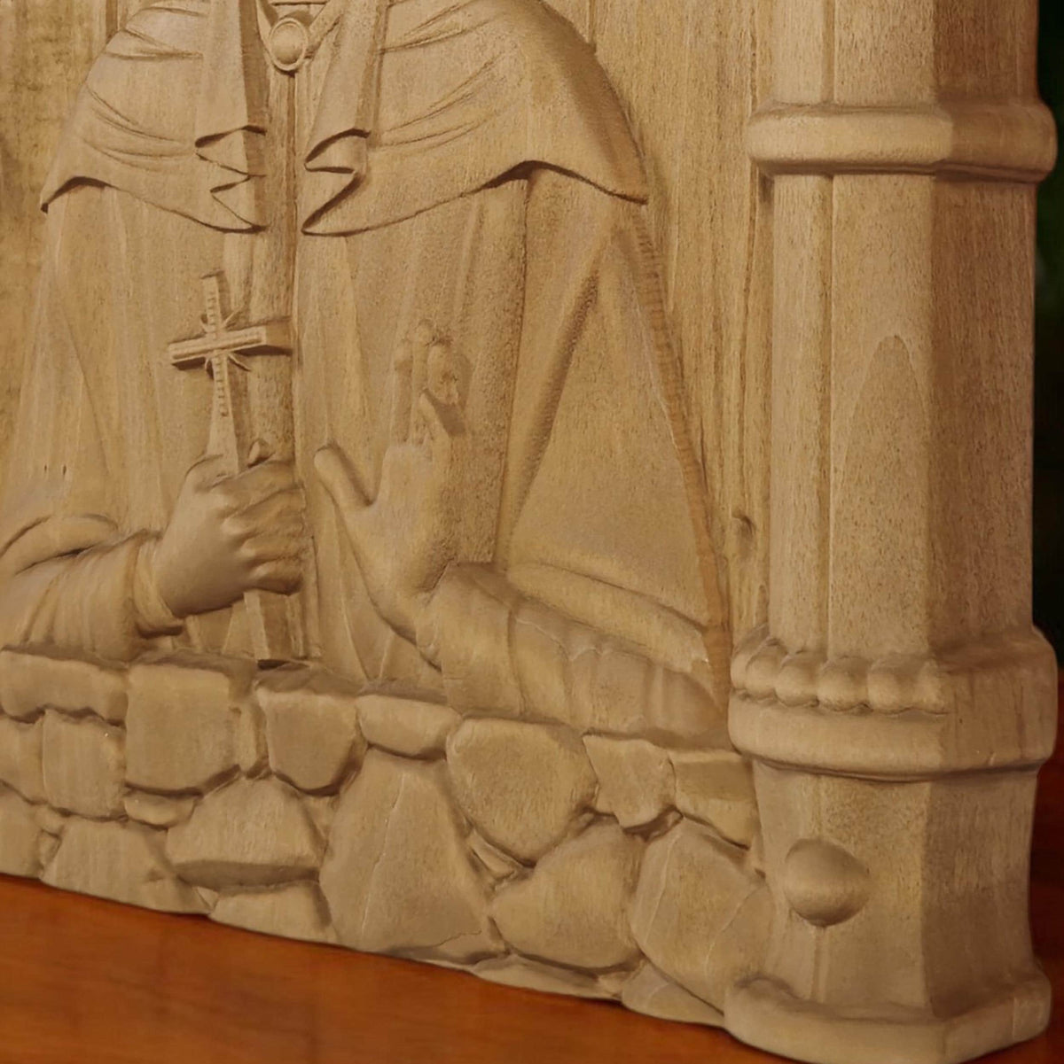 Saint Christina Wooden Carved Handmade Christian Icon. Byzantine Greek Orthodox Home Art Decor.