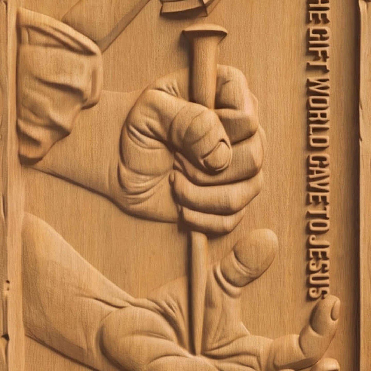Jesus Christ - The Gift World Gave to Jesus Wooden Carved Handmade Christian Icon  Byzantine Greek Orthodox Home Decor Cretan Holy Carvings