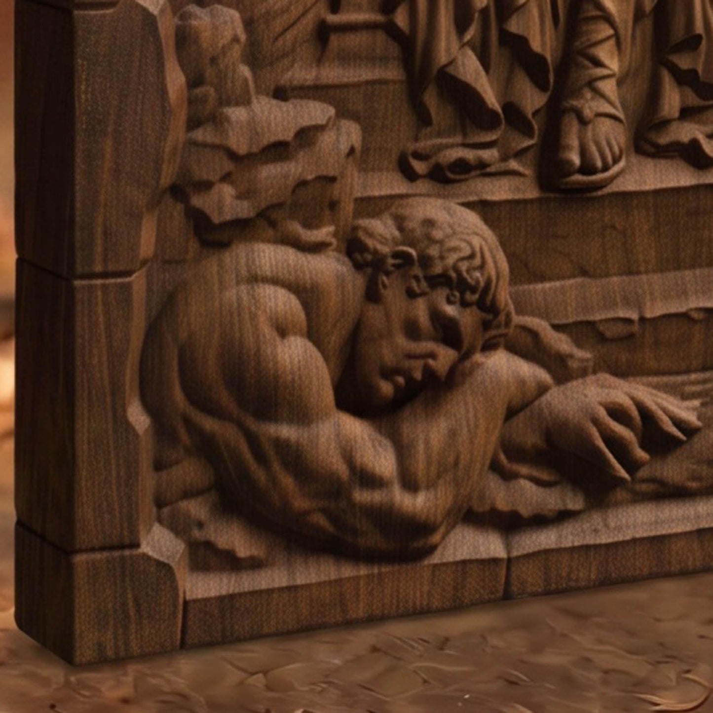Medusa from Ancient Greek Mythology 3D Wooden Bas Relief Panel Art Sculptural Gift Idea Cretan Holy Carvings
