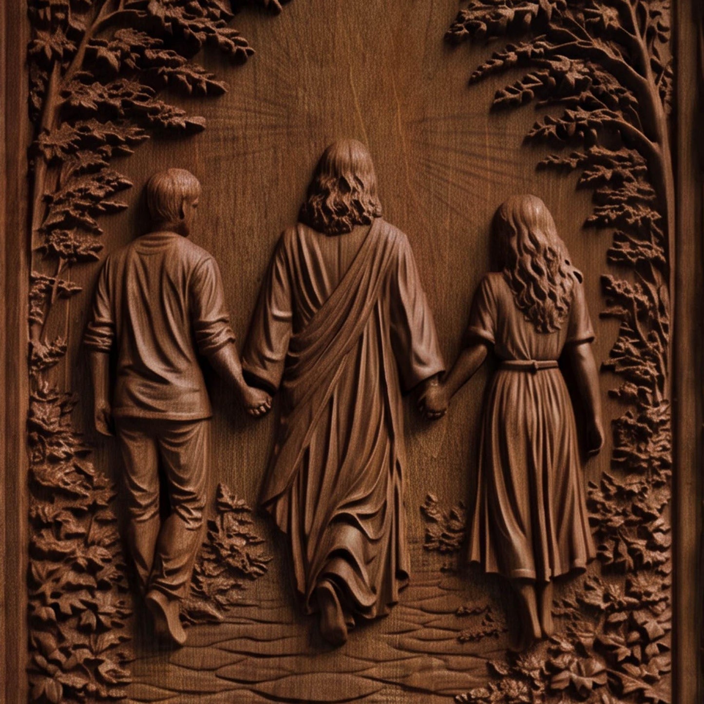 Jesus Christ Blessing a Couple Wooden Carved Handmade Christian Icon  Byzantine Greek Orthodox Home Decor Cretan Holy Carvings