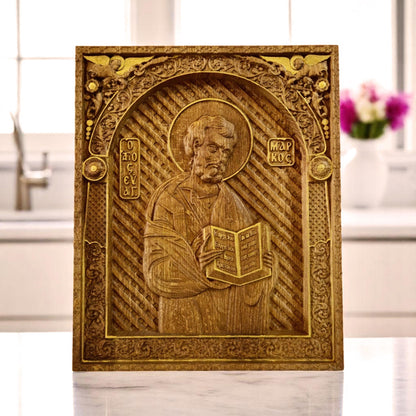 Άγιος Ευαγγελιστής Μάρκος Ξυλόγλυπτη Εικόνα.