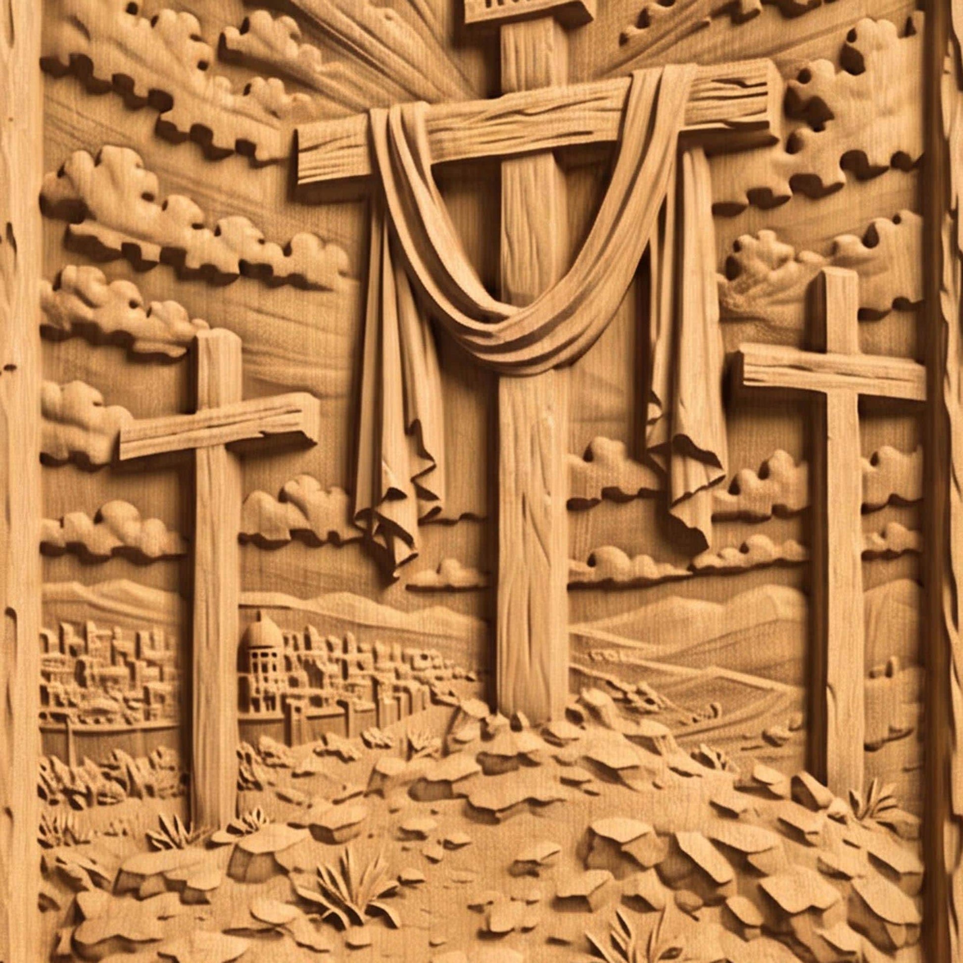 Jesus Christ Ultimate Sacrifice Wooden Carved Handmade Christian Icon  Byzantine Greek Orthodox Home Art Decor Cretan Holy Carvings