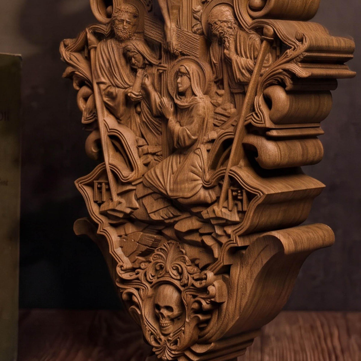 Hand Carved Cross No 12 | Wood Byzantine Greek Christian Wall Art Cretan Holy Carvings