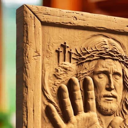 Jesus Christ Wound Wooden Carved Handmade Christian Icon  Byzantine Greek Orthodox Home Art Decor Cretan Holy Carvings
