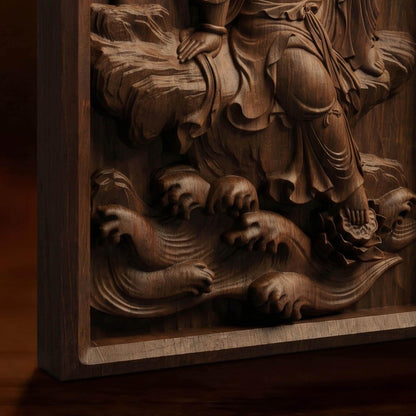 Asian Entity No 16 Wooden Bas Relief | Wood Panel Art | Sculptural Gift Idea