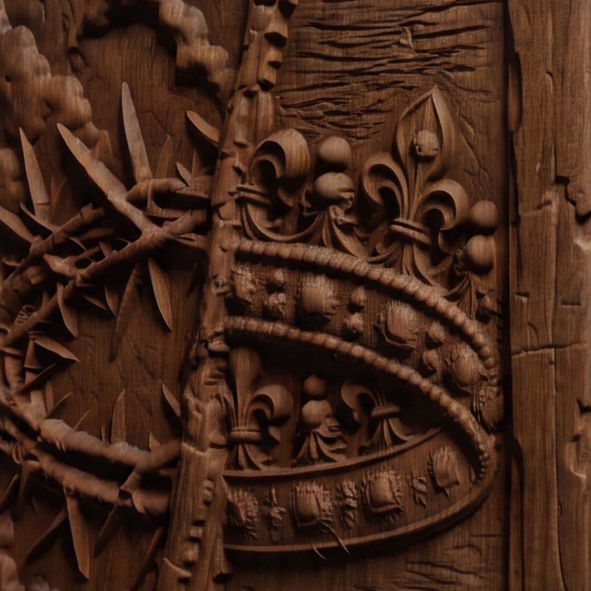 Crown of Jesus Christ Wooden Carved Handmade Christian Icon  Byzantine Greek Orthodox Home Decor Cretan Holy Carvings